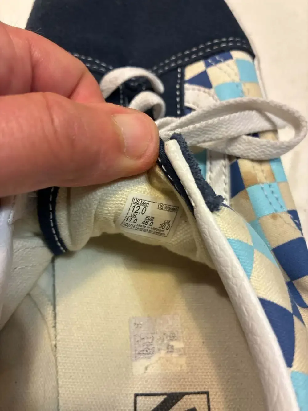 Vans Old Skool Blue Topaz Checkerboard Skate Shoes